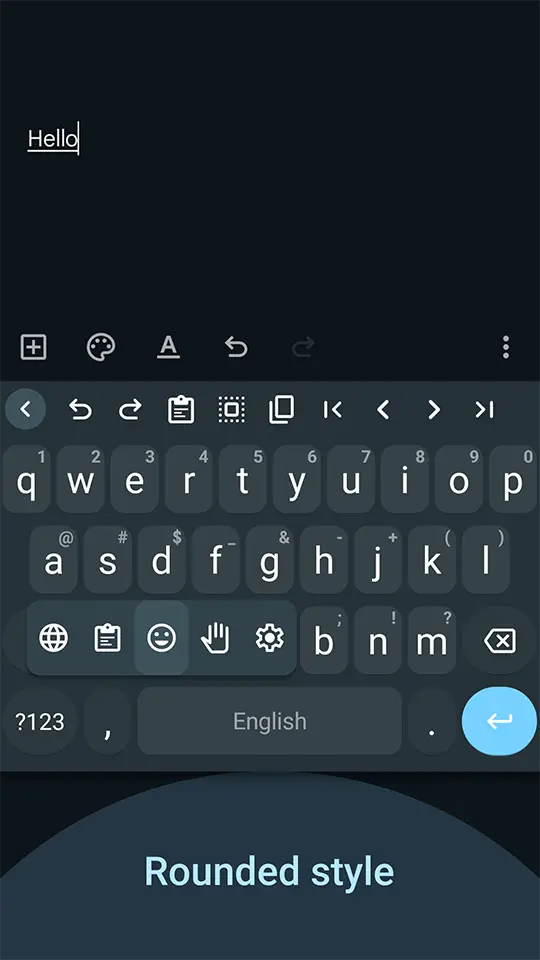 HeliBoard with rounded key styling