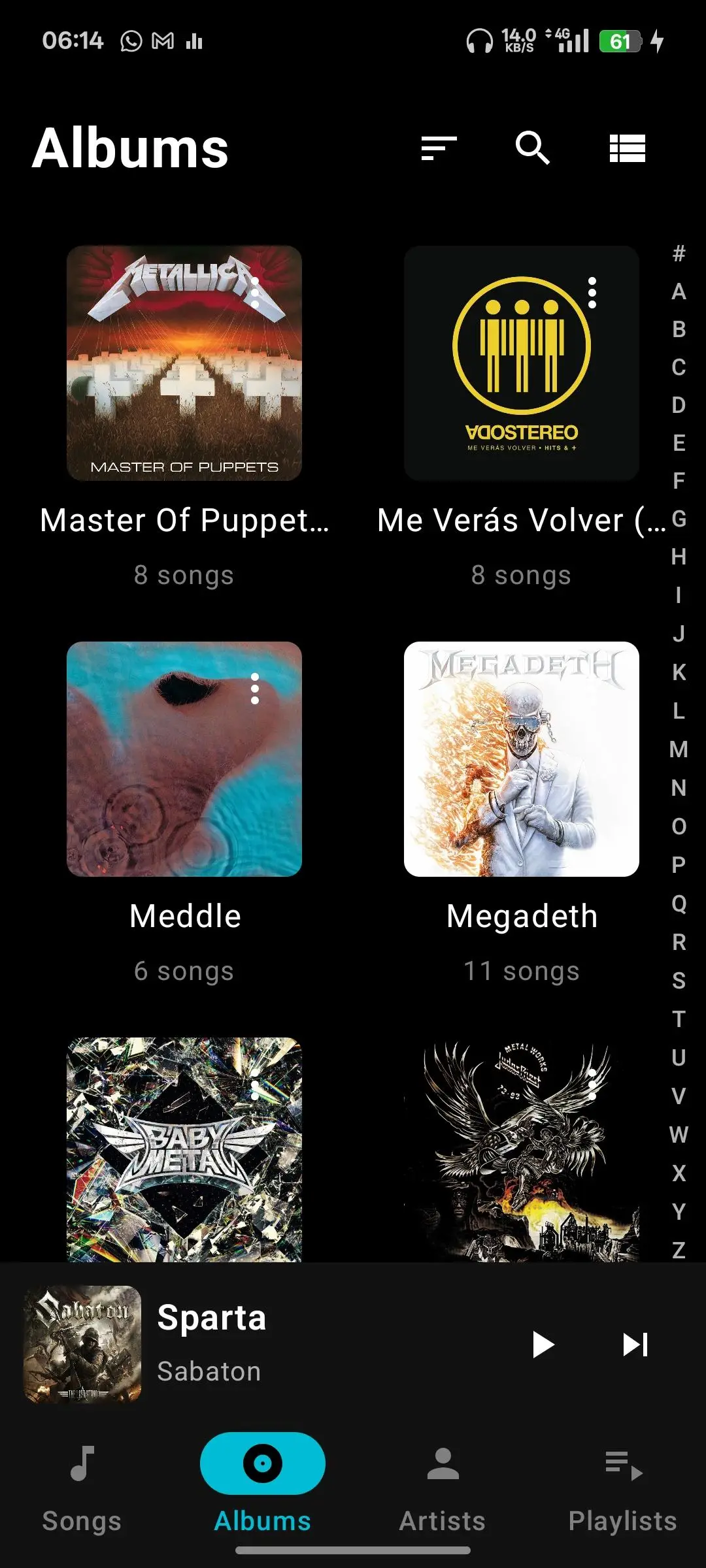 Local Player album grid showing cover art