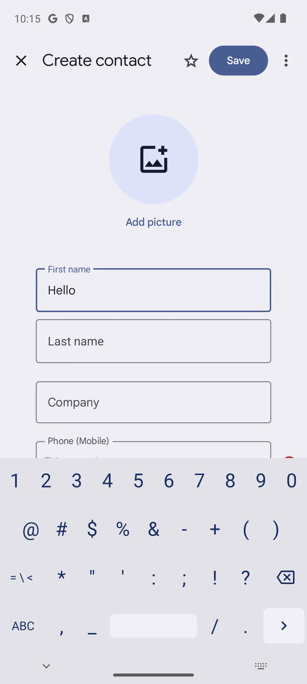Simple Keyboard symbols layout on Android 14
