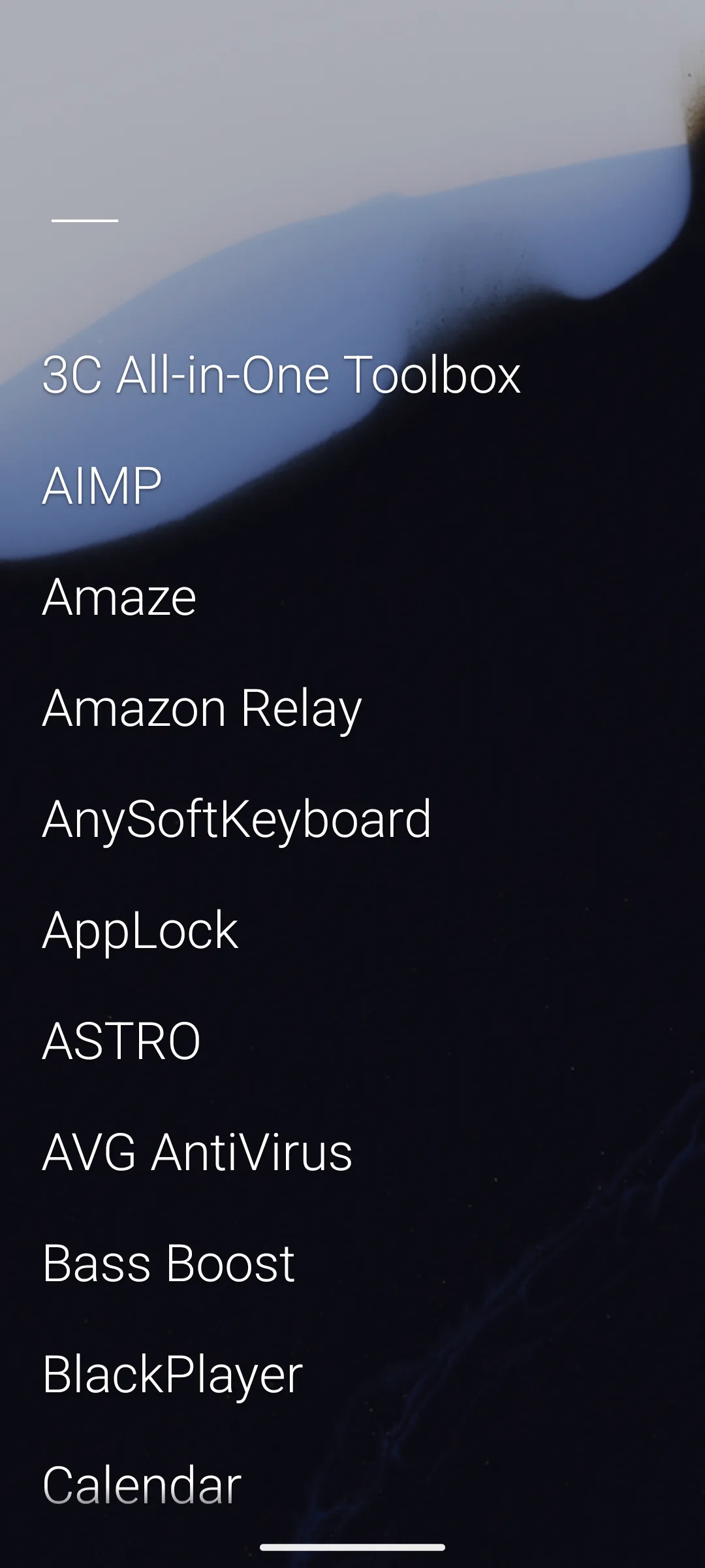 Olauncher app list with search