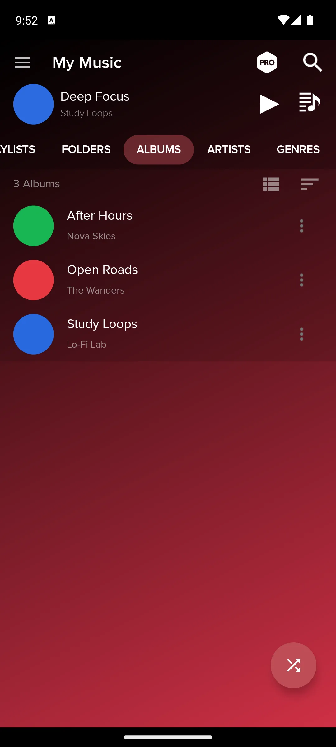 Pi Music Player albums view