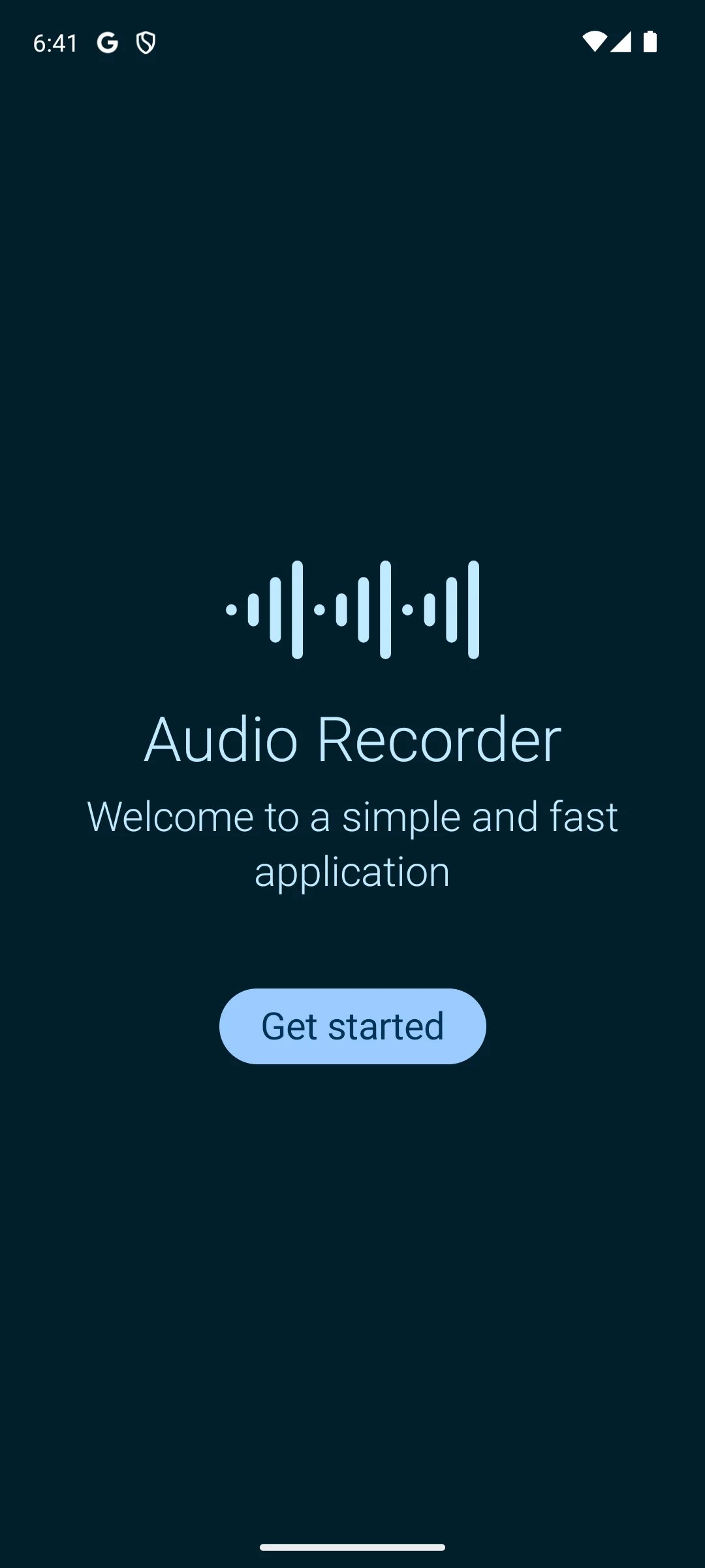 Audio Recorder on Android, recording list.