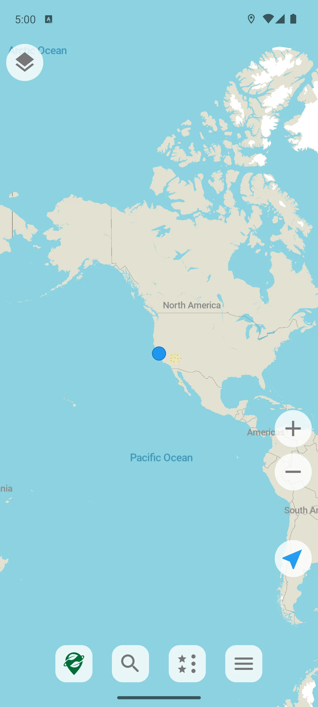 Organic Maps on Android, The world map on first launch.