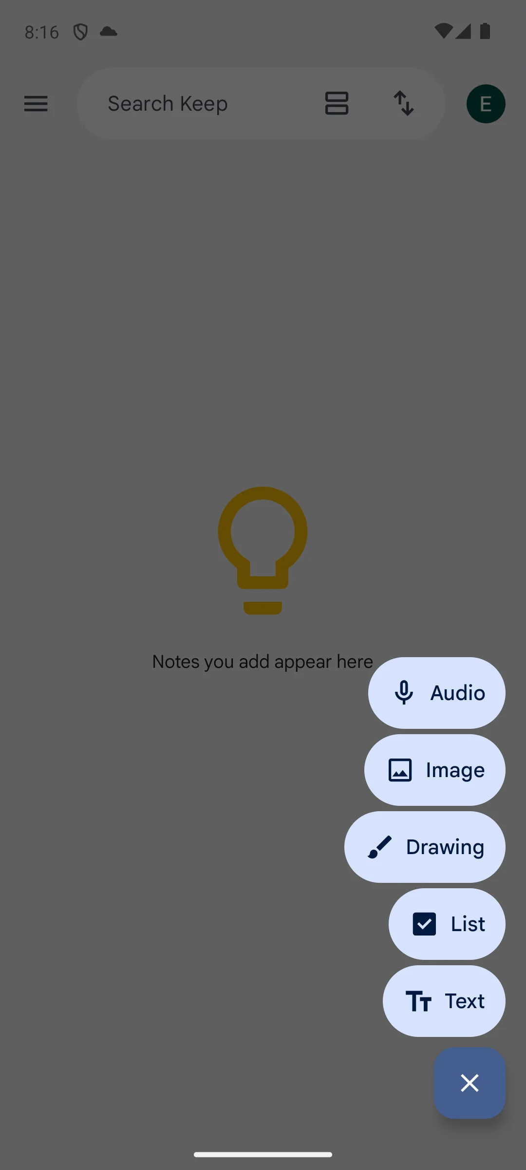 Google Keep on Android, the same board in a second view.